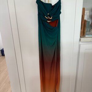 Club L London Gradient Maxi Dress with Gold Detail